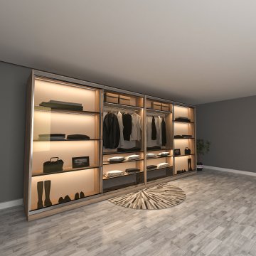 Lagina Max Reflekte Camlı Sürgülü Gardırop Mdf