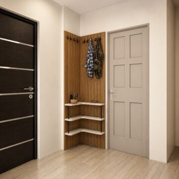 Cove Entry – Duvara Monte Raflı Kompakt Portmanto Tasarımı*