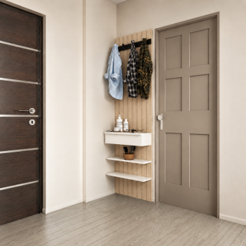 Cove Entry – Duvara Monte Raflı Kompakt Portmanto Tasarımı*