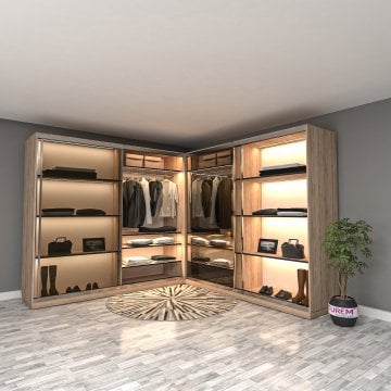 Lagina Reflekte Camlı L Sürgülü Gardırop