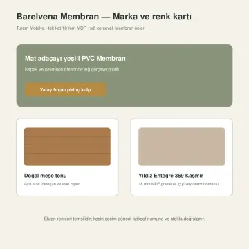 Barelvena Membran Tek Makine, Sol Açık Havlu Kuleli ve Dört Çekmeceli Dolap 210 cm