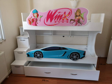 Çift Korumalı Merdivenli Ranza