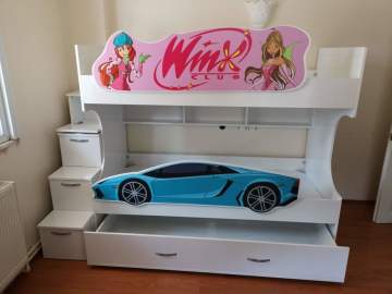 Çift Korumalı Merdivenli Ranza