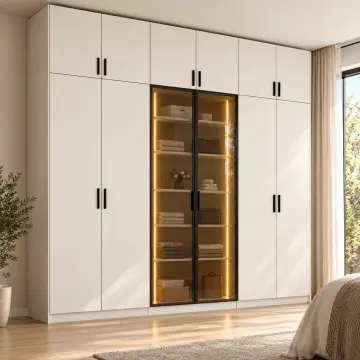 Lunera 240 Reflekte Camlı Dikey LED’li MDF Gardırop