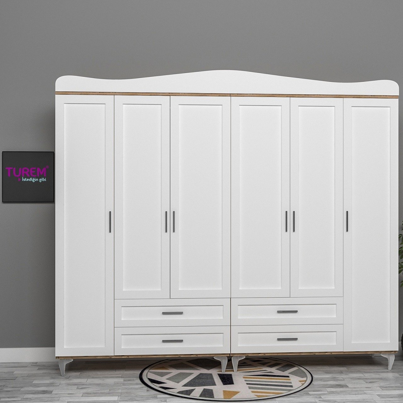 Çıtalı 6 Kapılı Gardrop