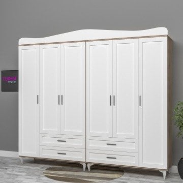 Çıtalı 6 Kapılı Gardrop