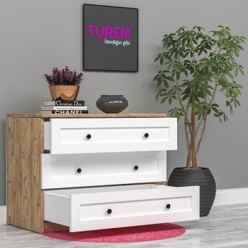 Elit 3 Çekmeceli Şifonyer Çıtalı Kapak