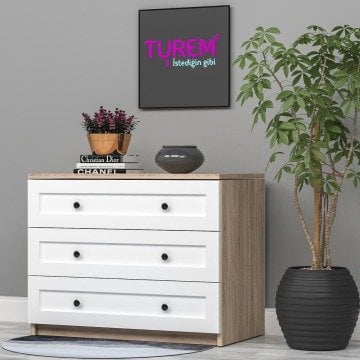 Elit 3 Çekmeceli Şifonyer Çıtalı Kapak