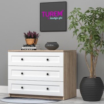 Elit 3 Çekmeceli Şifonyer Çıtalı Kapak