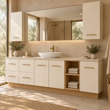 Harelvia Lake Dört Çekmeceli Açık Havlu Nişli Banyo Dolabı 240 cm