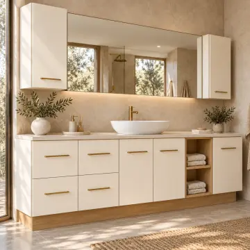 Harelvia Lake Dört Çekmeceli Açık Havlu Nişli Banyo Dolabı 240 cm