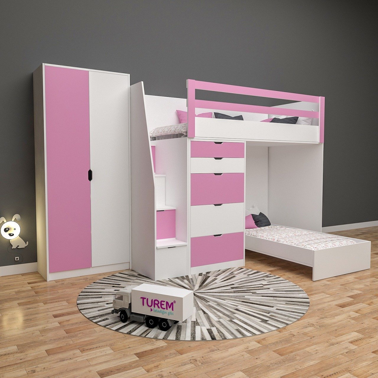 Wooden Ranza Dolaplı Ranza Suntalam