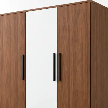 Kavis 120 Ceviz Beyaz Üç Kapaklı Kitaplık