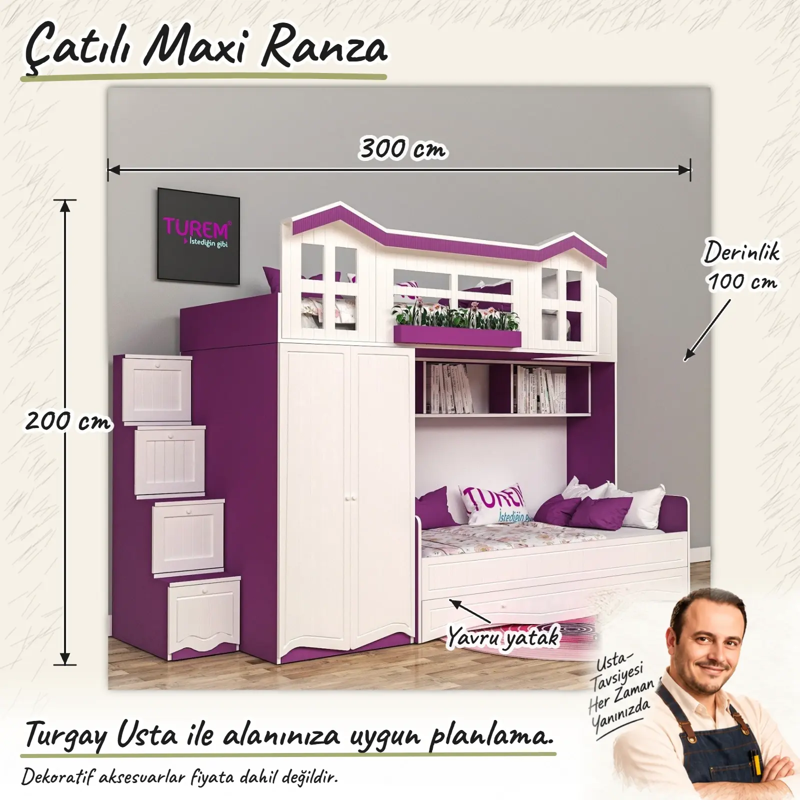Çatılı Maxi Ranza Turgay Usta ölçülü eskiz