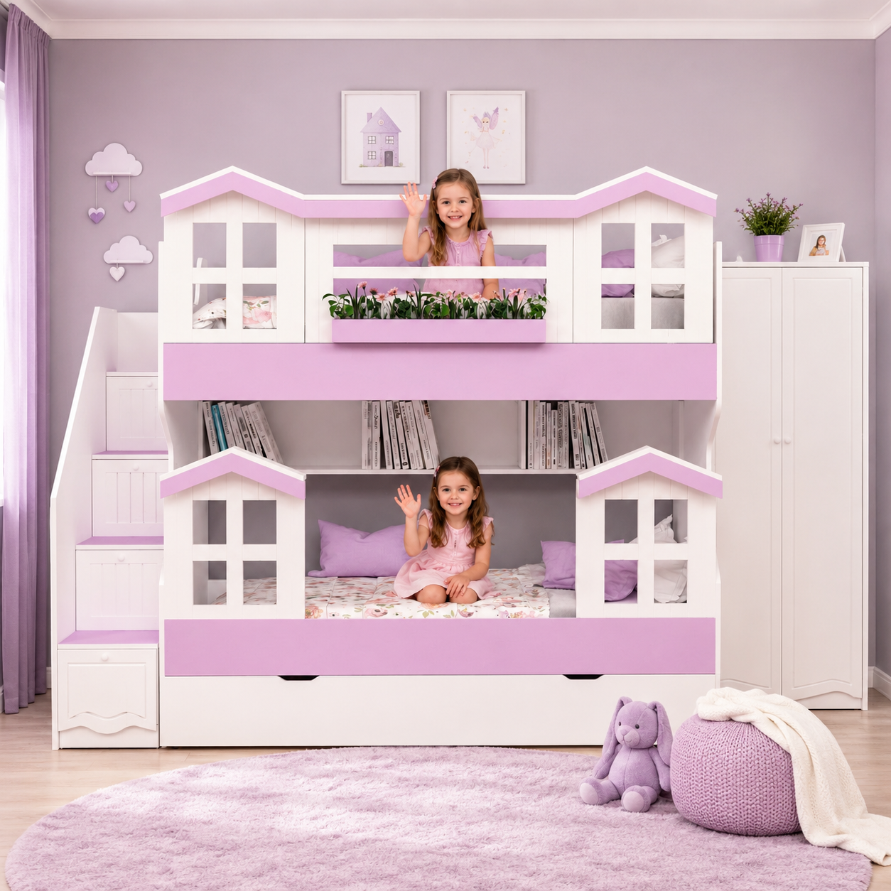 Star Dolaplı Çatılı Ranza
