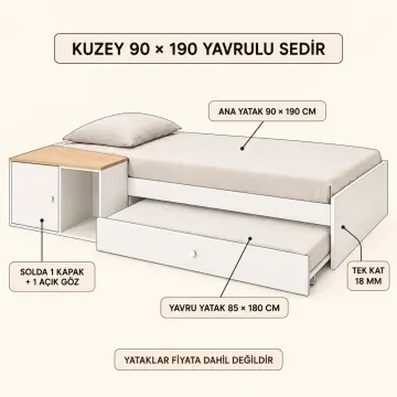 Kuzey 90x190 Yavrulu Sedir