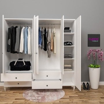 5 Kapılı Oval Kulplu Gardırop
