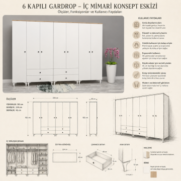 6 Kapılı Gardrop