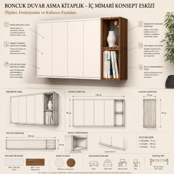 Boncuk Duvar Asma Kitaplık