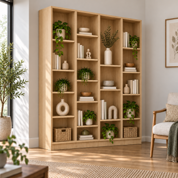Eksen 140 Sonomo Asimetrik Açık Raflı Kitaplık