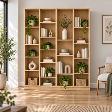 Eksen 140 Sonomo Asimetrik Açık Raflı Kitaplık
