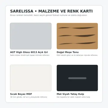 Sarelissa High Gloss Yan Yana İki Makine ve Açık Tekstil Kuleli Depolama Dolabı 245 cm