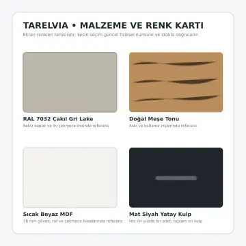 Tarelvia Lake Üst Üste İki Makine, İki Çekmeceli Açık Askı ve Katlama Nişli Dolap 210 cm