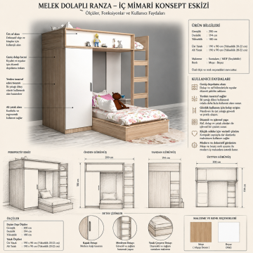 Melek Dolaplı Ranza