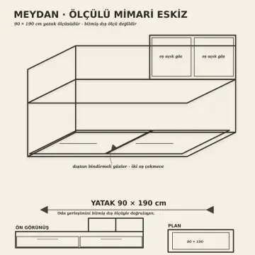 Meydan 90x190 Çekmeceli Sedir