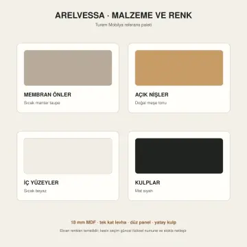 Arelvessa Membran Yan Yana İki Makine, Çift MDF Sepet Kasalı Açık Katlama Nişli ve Kapalı Servis Kuleli Dolap 255 cm