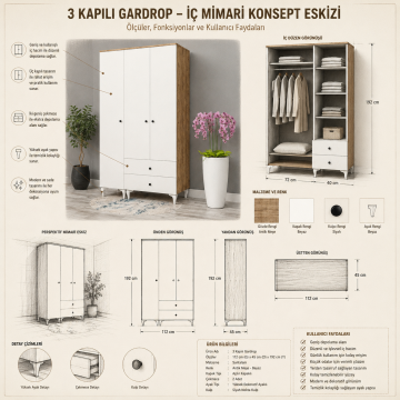 3 Kapılı Gardrop