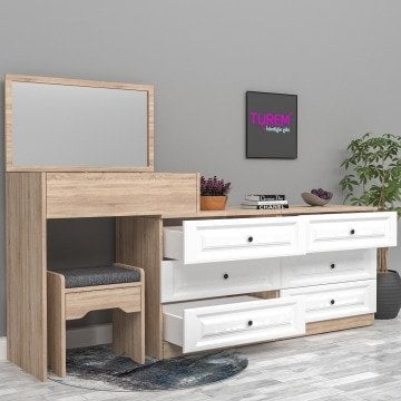 Ice Membran 6 Çekmeceli Makyaj Masası