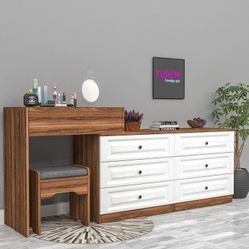 Ice Membran 6 Çekmeceli Makyaj Masası