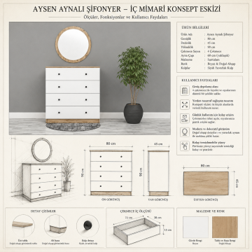 Aysen  Aynalı Şifonyer