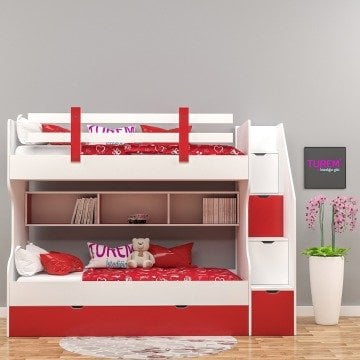 Yandan Korumalı Merdivenli Ranza