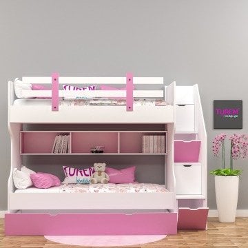 Yandan Korumalı Merdivenli Ranza