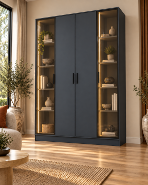 Belis 160 Antrasit Yarı Reflekte Yarı Kapaklı LED Kitaplık