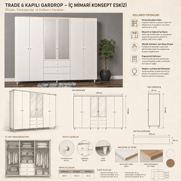 Trade 6 Kapılı Gardrop