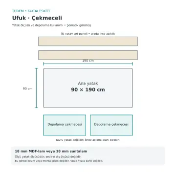 Ufuk 90x190 Çekmeceli Sedir