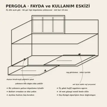 Pergola 90x190 Çekmeceli Sedir