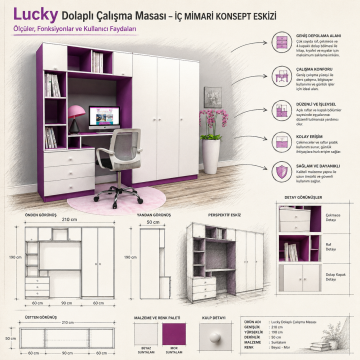 Lucky Dolaplı Çalışma Masası