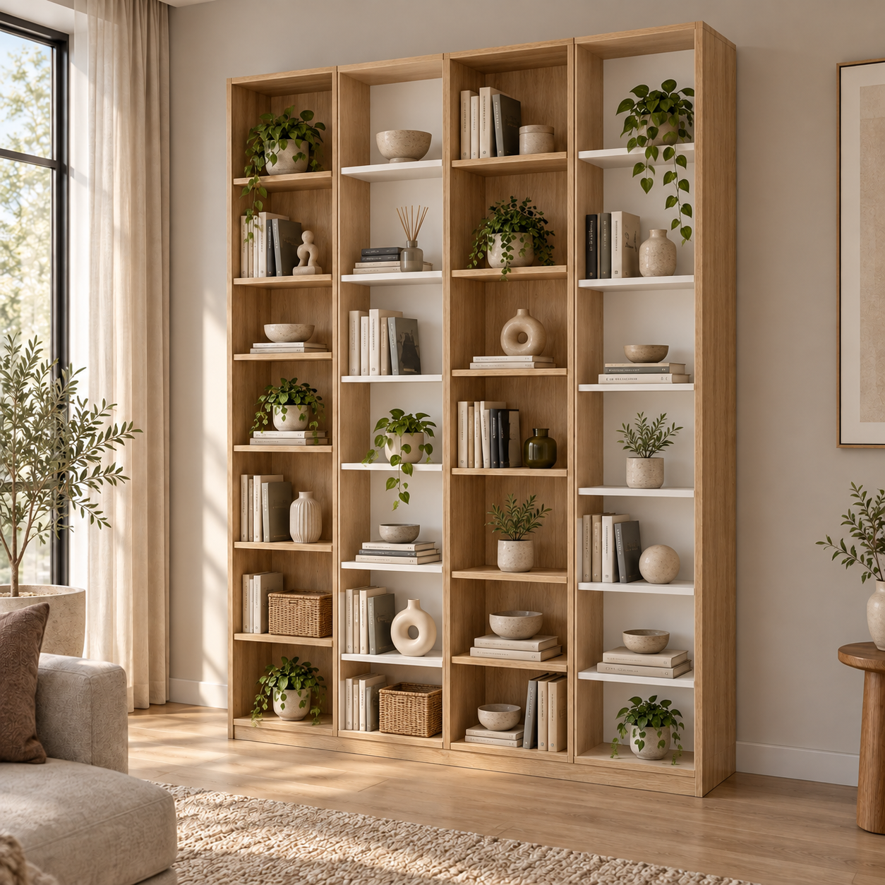 Nüve 160 Sonomo Basamaklı Açık Raflı Kitaplık