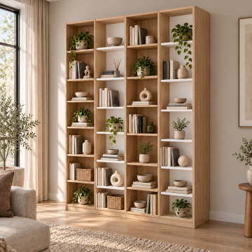 Nüve 160 Sonomo Basamaklı Açık Raflı Kitaplık