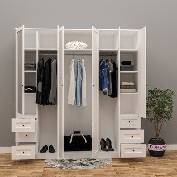 Lilya 6 Kapılı Çıtalı Kapak Gardrop