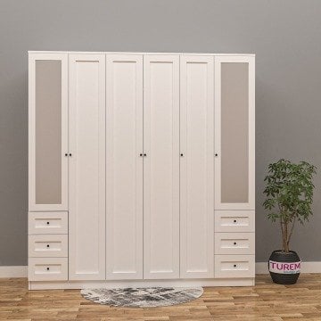 Lilya 6 Kapılı Çıtalı Kapak Gardrop