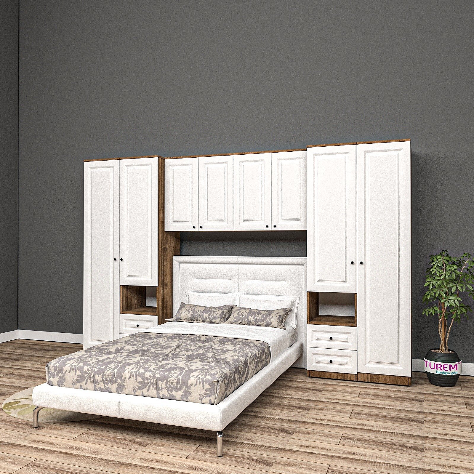 Papatya Yatak Üstü Gardrop