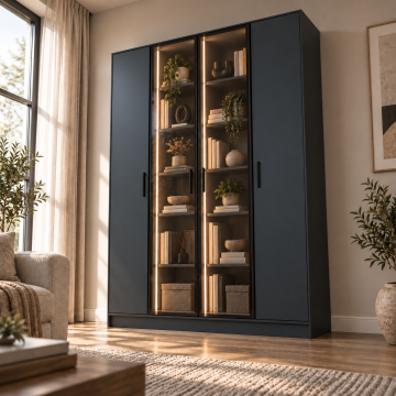Duru 140 Antrasit İki Reflekte İki Kapaklı LED Kitaplık