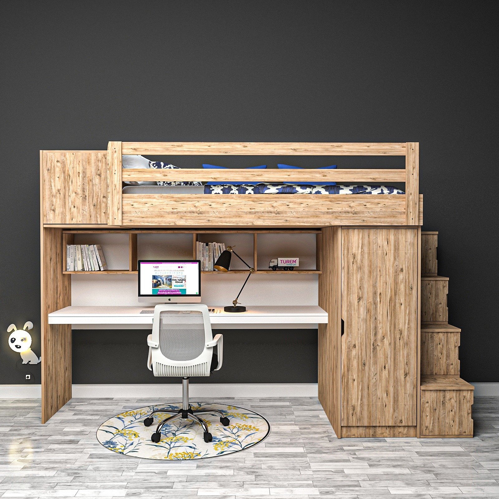 Trendy Çalışma Masalı Ranza