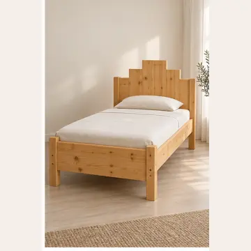 Çamora Basamak Doğal Ahşap Karyola