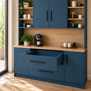 Arvena 140 cm Çift Yan Raflı Düz MDF Kahve Köşesi